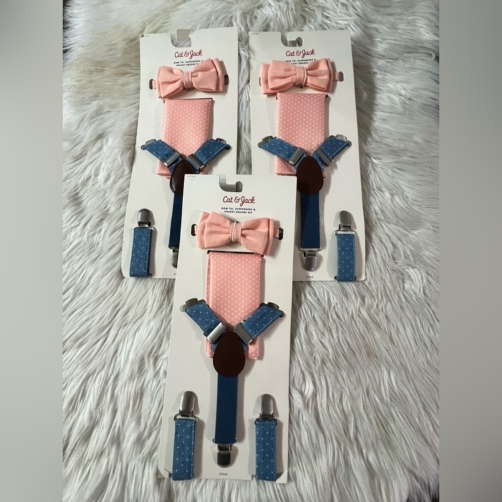 BOYS Bundle - Cat & Jack Pink and Blue Kids Suspenders Set